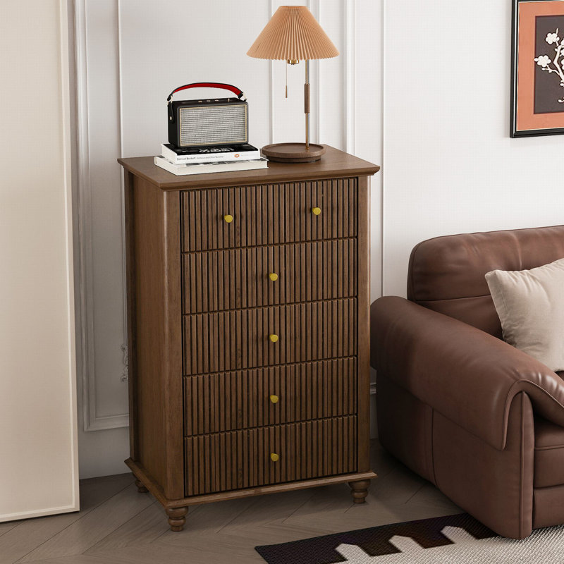 Commode 5 tiroirs 17,72 po Damarye, Noyer