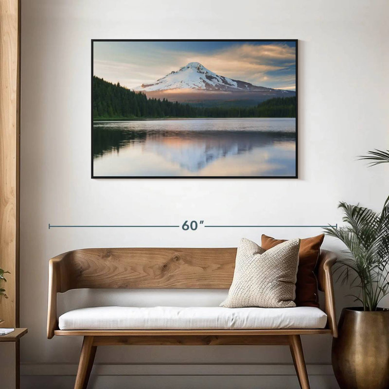 Mount Hood Panorama, Floating Frame Black, 43" X 29"