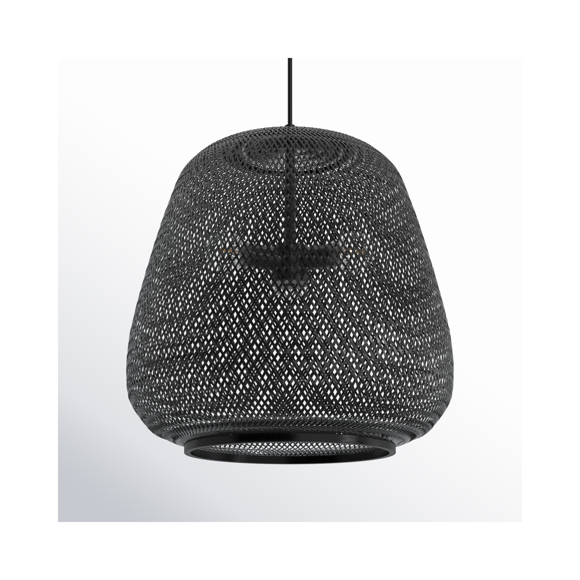 Galvin Bamboo Dimmable Pendant, 3, Black