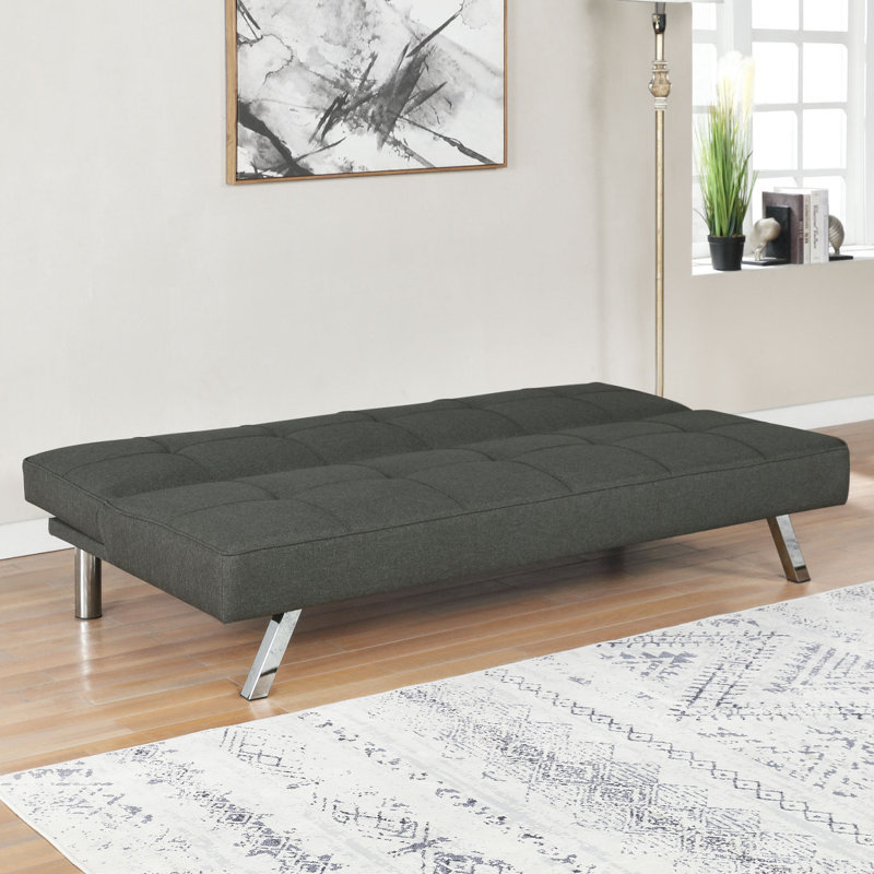 Joel Grey Upholstered Tufted Convertible Sofa Bed, Gray