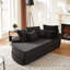 Fauteuil inclinable semi-rigide en velours côtelé 21 de 78,5 pouces avec coussins de cou, cinq coussins, aucun assemblage, soutien à domicile confortable, installation facile, confort