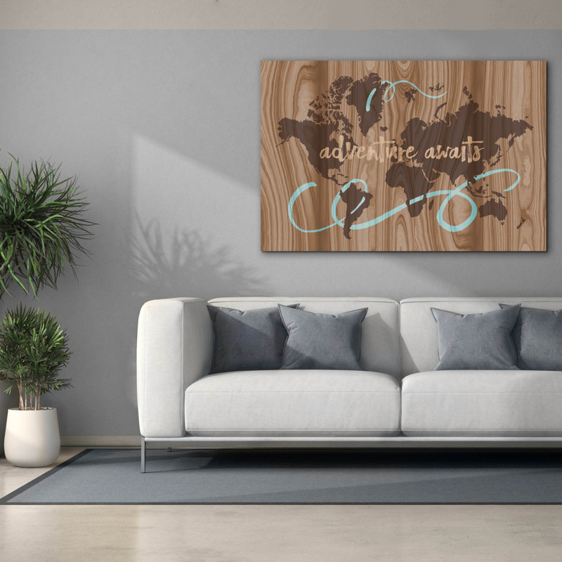 «Adventure Map» par Erin Clark, art mural sur toile, H 40 po x l 60 po x P 1,5 po