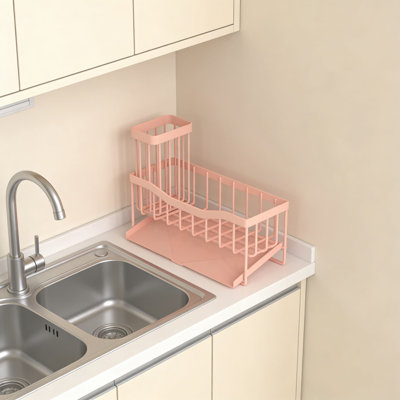 Maifan Sink Caddy And Sponge Holder With Self-Draining Tray, Rustproof Kitchen Sink Organizer For Sponge, Soap Dispenser And Brushes