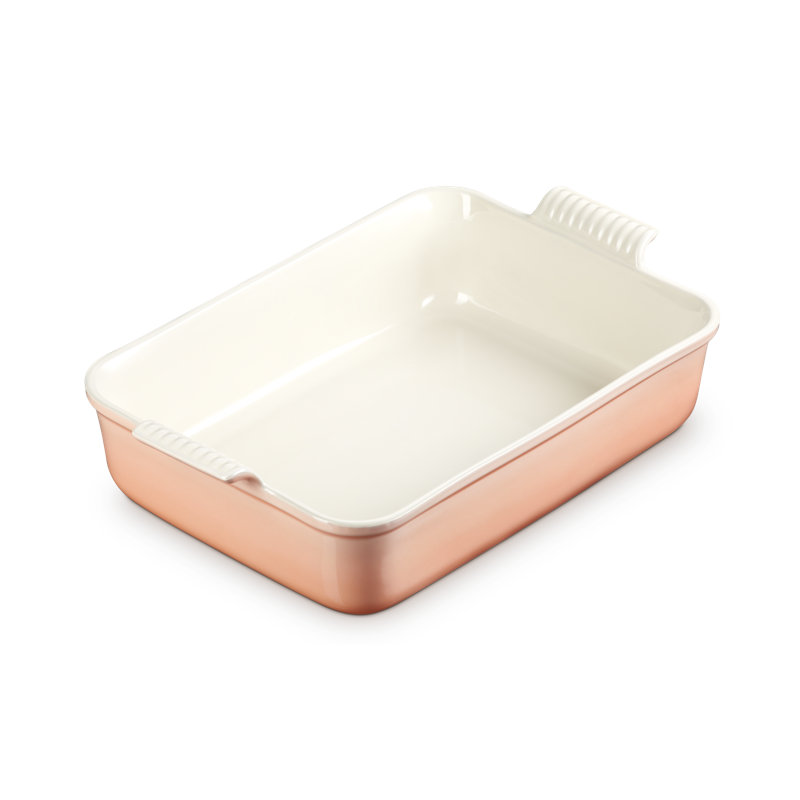 Le Creuset Stoneware Heritage Deep Rectangular Lasagna Dish, 6.75 Qt., Peche, Peche