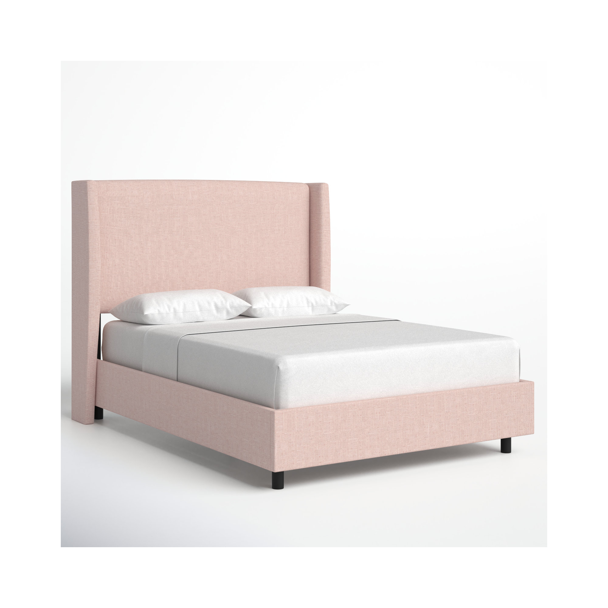 Tilly Upholstered Bed, Zuma Rosequartz Textured Linen, Full