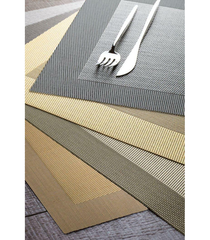 Vinyl Rectangle Placemat Set of 4, Bronze Metallic