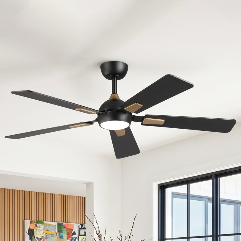 Vaczon 52" Smart Dimmable LED Ceiling Fan with 3CCT Lights, Remote/APP Control, Double-Sided Wood Blades, 6-Speed Reversible DC Motor, Adjustable Height