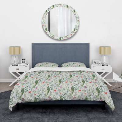 Herbes et fleurs sauvages - Ensemble de housse de couette traditionnel - Microfibre de polyester