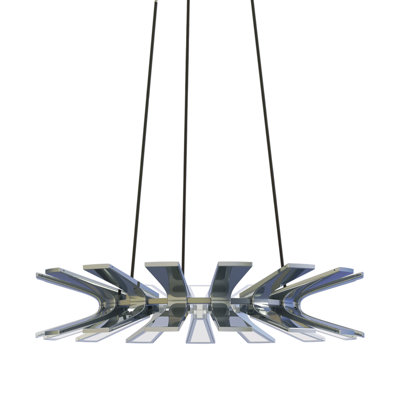 Grand luminaire suspendu Wedge 26 po - Chrome poli