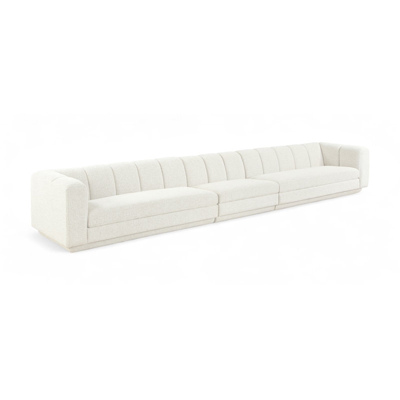 Tissu Chiquita rembourré 3 pièces Canapé modulaire, Crème