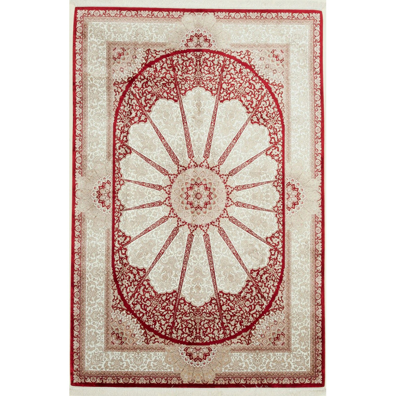 Tapis traditionnel touffeté à la main 6 pi 6 po x 9 pi 6 po Antep