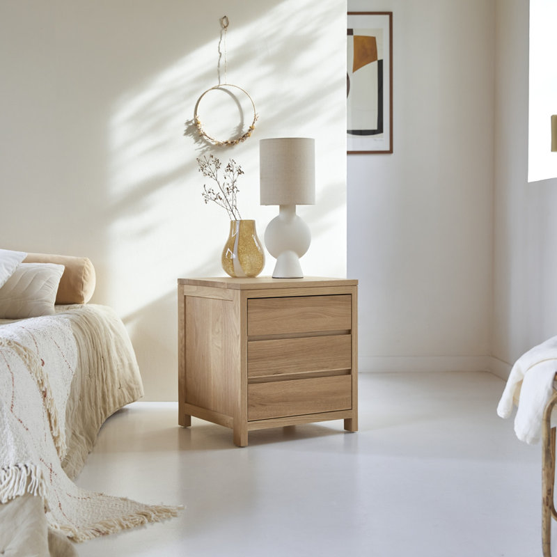 Eden 50cm W Solid Wood Bedside Table