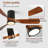 LED Indoor/Outdoor Flush Mount Matte Ceiling Fan With Wood Blades, 6-Speed DC Remote Control-935088649