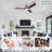 52-Inch Ceiling Fan With Light, 3 Light Walnut Wood Blades, Remote Control, Reversible DC Motor For Living Room-143533721-143533722