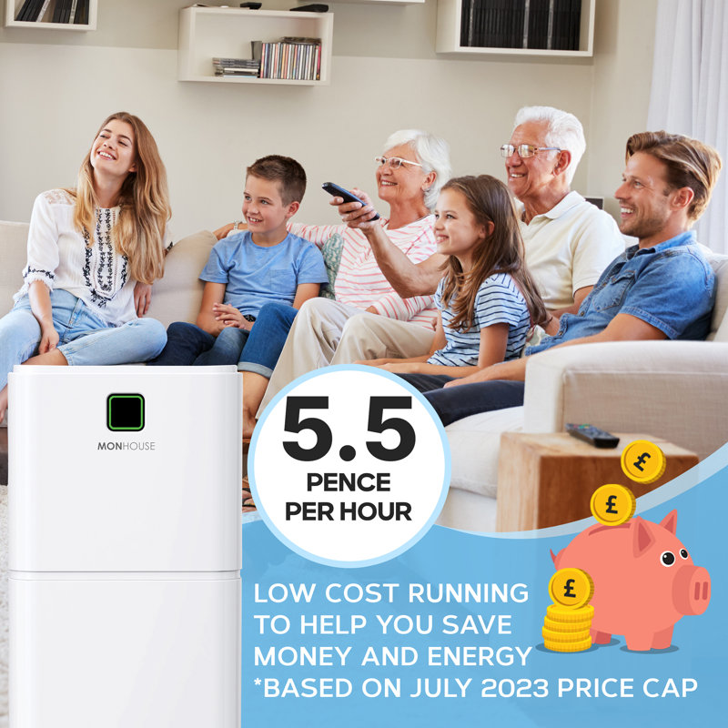 12L/Day Digital Dehumidifier - Sleep Mode 24HR Timer Portable Quiet