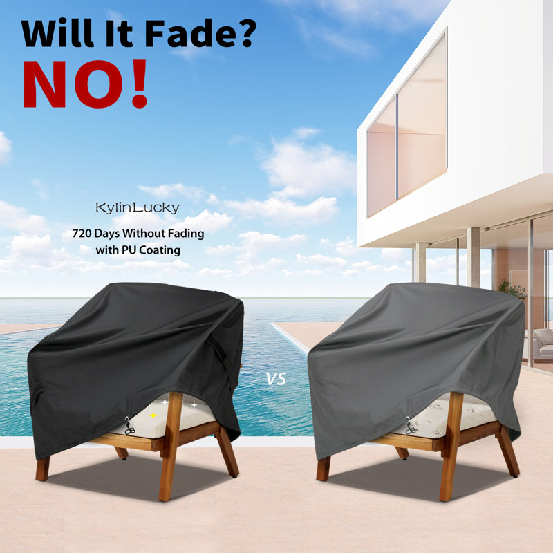 Black Waterproof Outdoor Patio Chair Covers, Set of 2 – 31.5'' W x 33.5'' D x 36'' H