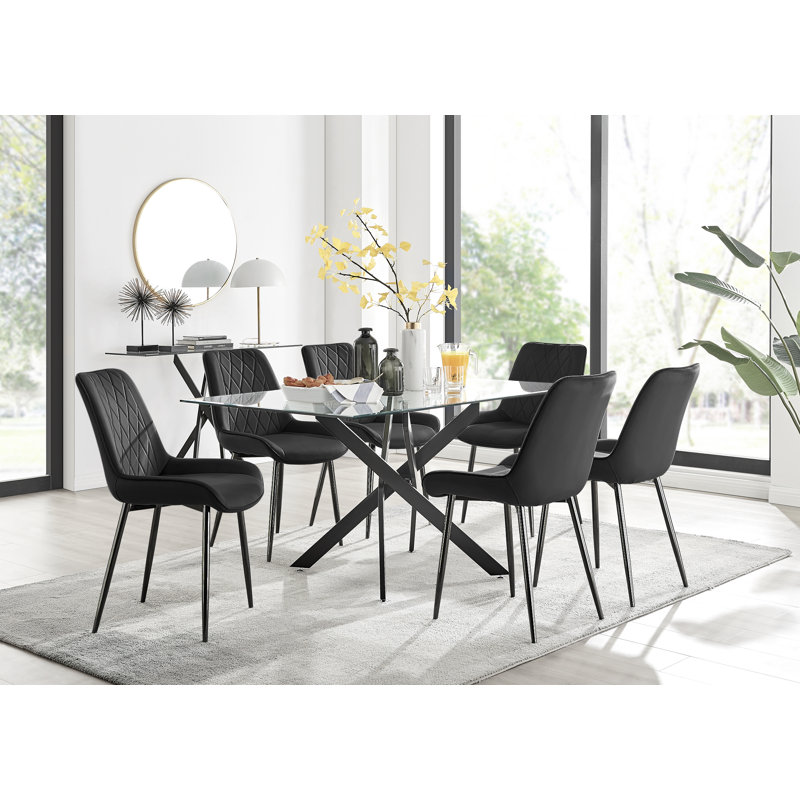 Ensemble de 6 tables de salle à manger Lenworth, Noir / Noir