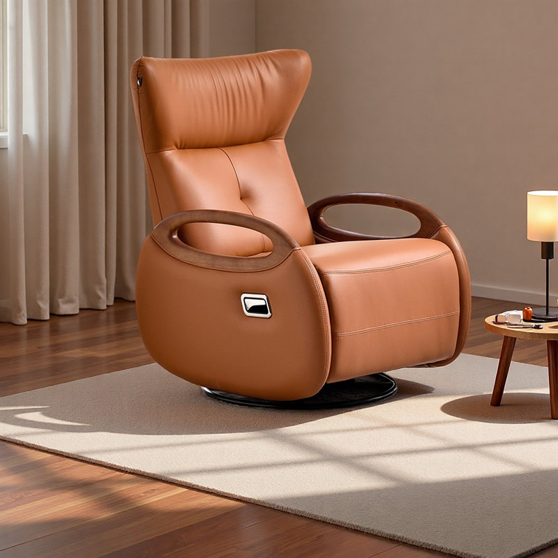 Fauteuil inclinable ergonomique en similicuir, Orange