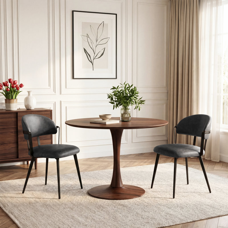 47cm H Upholstered Metal Side Chair, Black