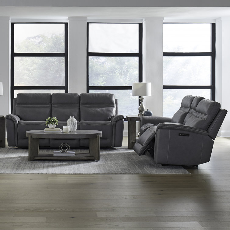 Barlowe Zero Gravity Sofa & Loveseat Set - Blue Gray