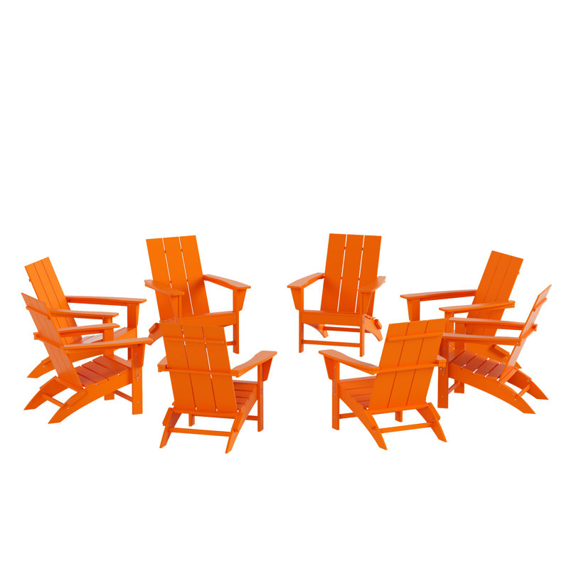 Joubert Foldable Outdoor Adirondack Set, Orange
