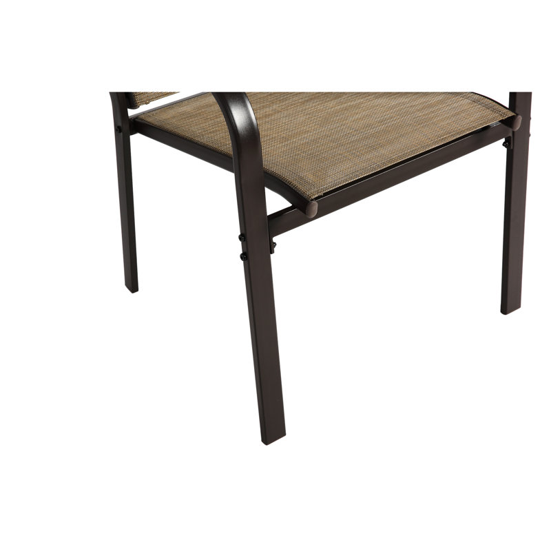 Ensemble de 7 chaises et table de patio rectangulaires brunes pour 6 chaises de jardin