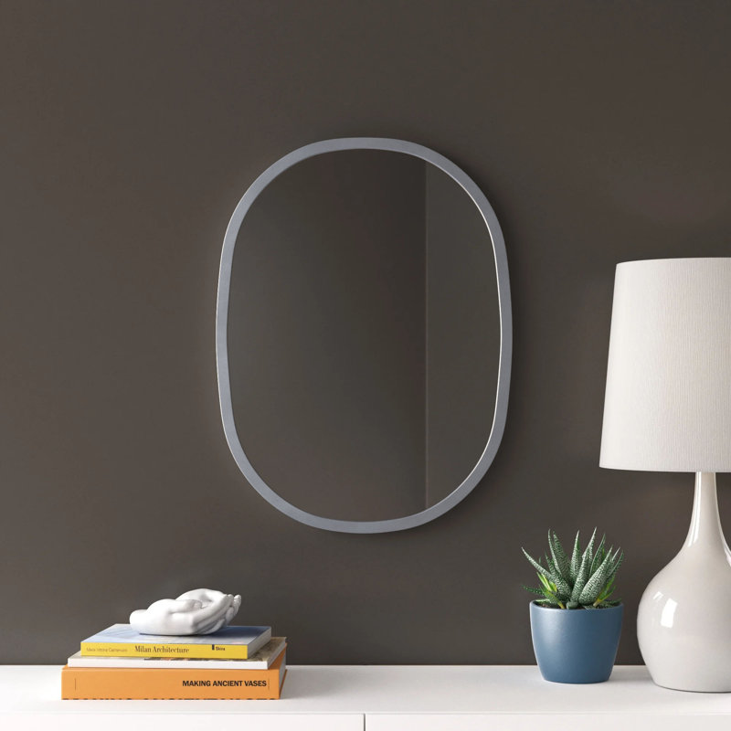 Miroir de salle de bain mural Alonzo, H 36 po x l 24 po, Gris