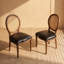 Chaise de salle à manger en bois massif avec dossier rembourré Windsor - ensemble de 2