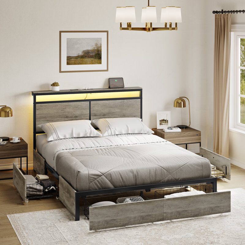 Antioch Bed, Light Grey, Full