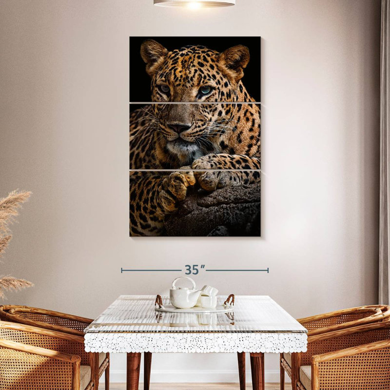 Leopard On A Log, 50" H x 32" W
