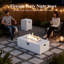 Table rectangulaire pour foyer d'extérieur au gaz propane sans fumée 42 po avec réservoir de carburant caché LayinSun-679834510