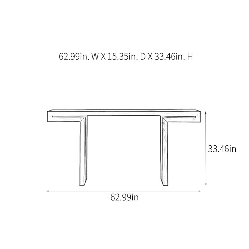 Console Modern Minimalist, H 33,46 po x l 62,99 po x P 15,35 po