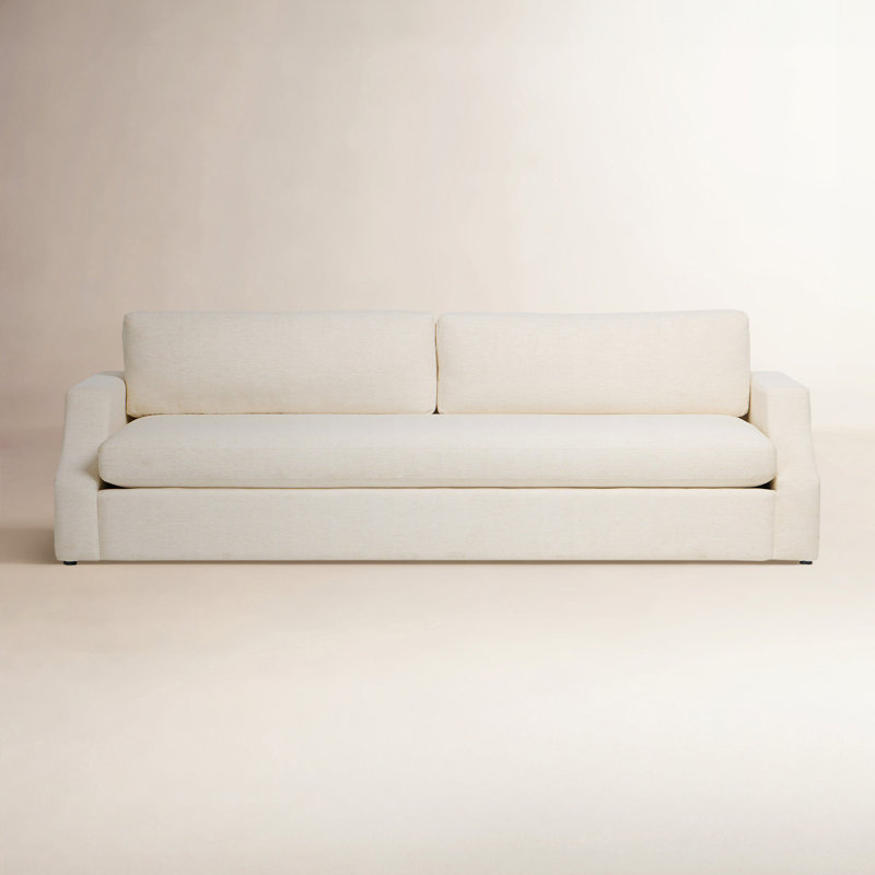 Breanne Langston 105" Upholstered Bench Sofa, Crypton Nomad Snow