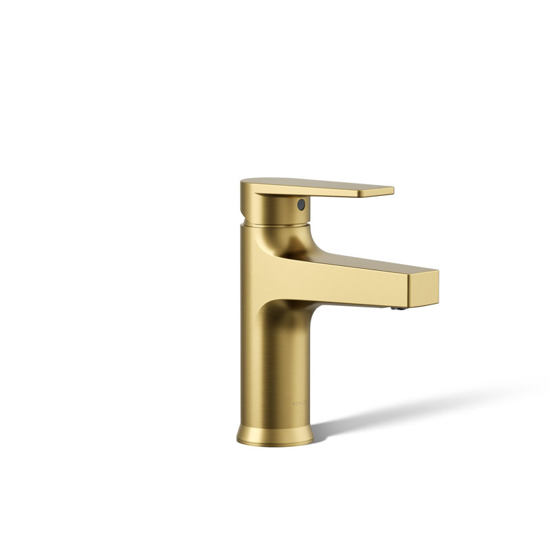Robinet pour salle de bain à poignée simple Kohler, Laiton brossé éclatant moderne