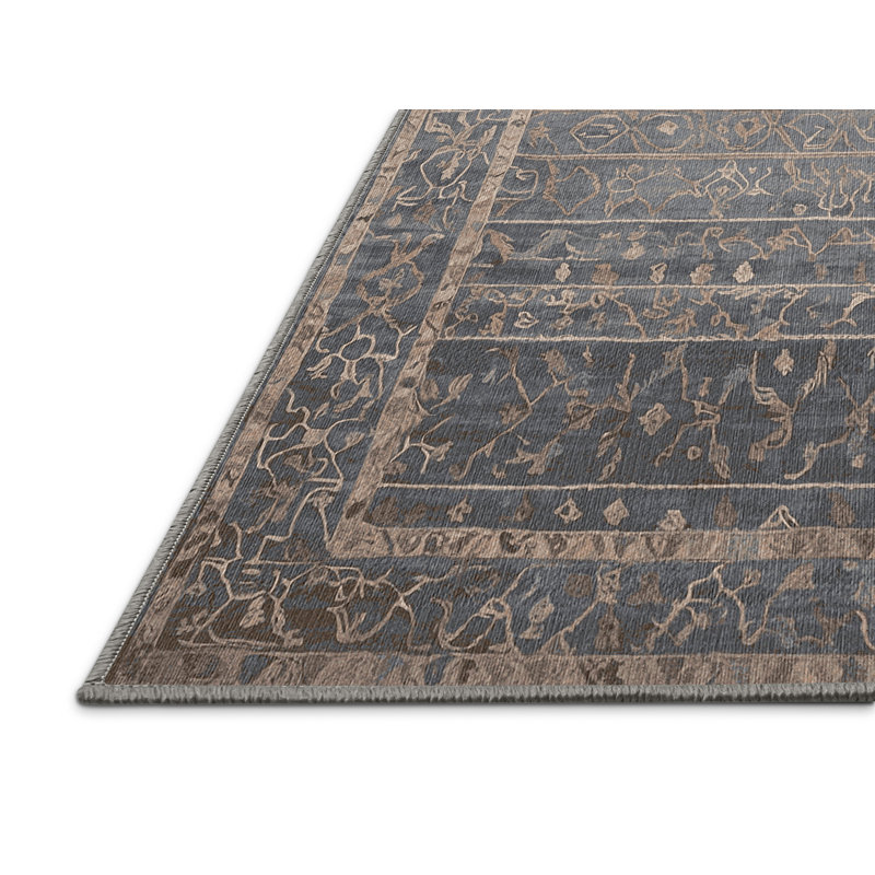 Tapis gris lavable à la machine, Carré 7 pi