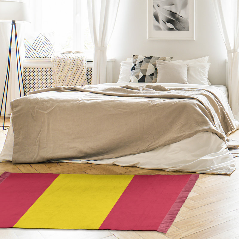 Tapis tissé à plat rouge/jaune St Louis, Non
