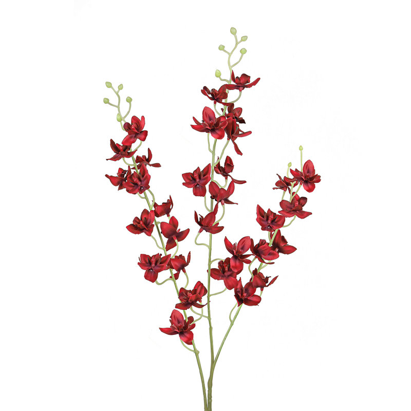 Petite fleur d'orchidée artificielle Dendrobium, Rouge