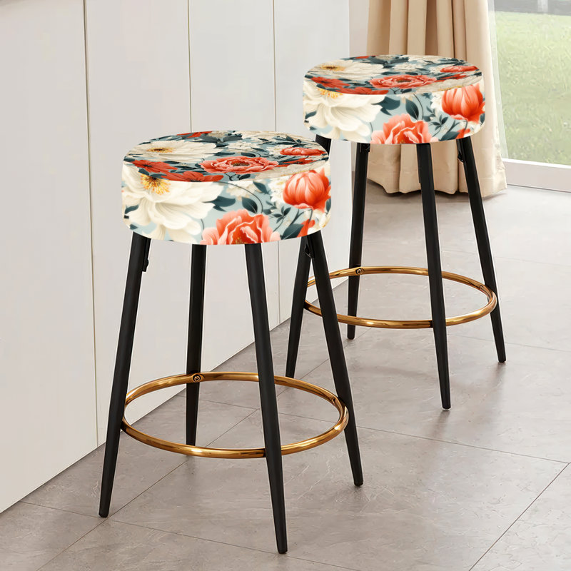 Pennell - Ensemble de 2 tabourets de bar à motif floral