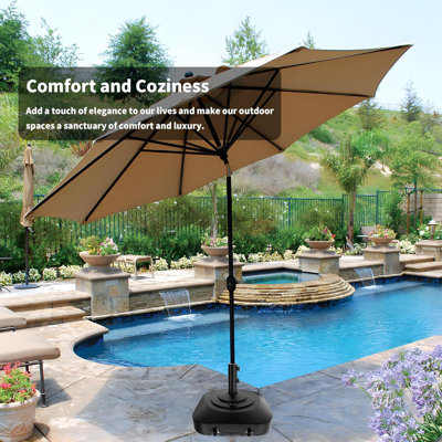 Base de parasol de patio robuste avec roulettes
