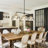 3 Light 45inches Dimmable Modern Kitchen Island Linear Pendant Mercury Glass Shades