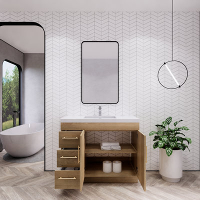 42'' Single Bathroom Vanity with Acrylic Top