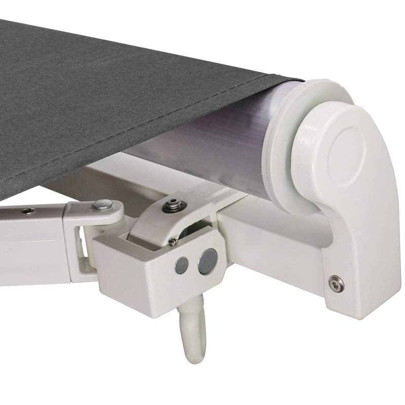 Garden Patio 3m W x 2.5m D Retractable Angle Adjustable Awning, Grey, 16cm H x 300cm W x 250cm D