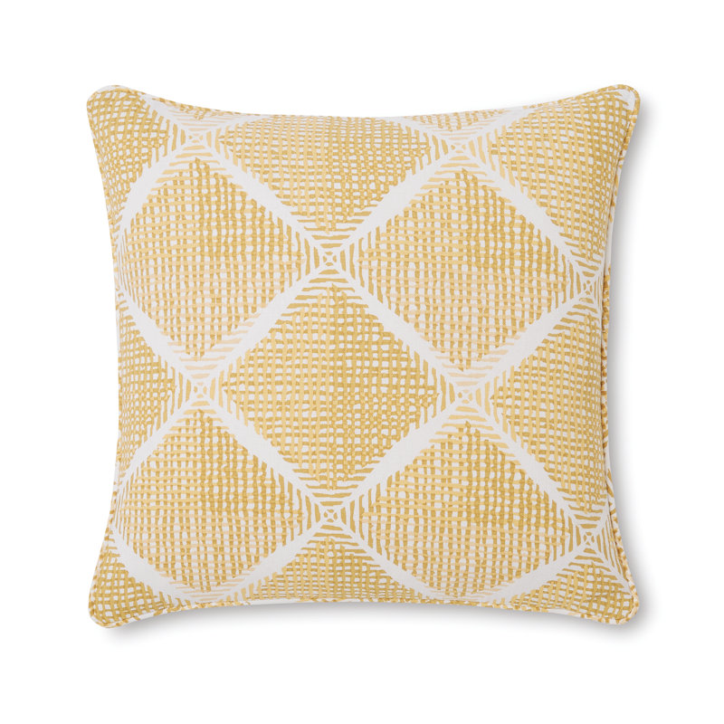 Geo Textured Diamond Filled Cushion, Ochre