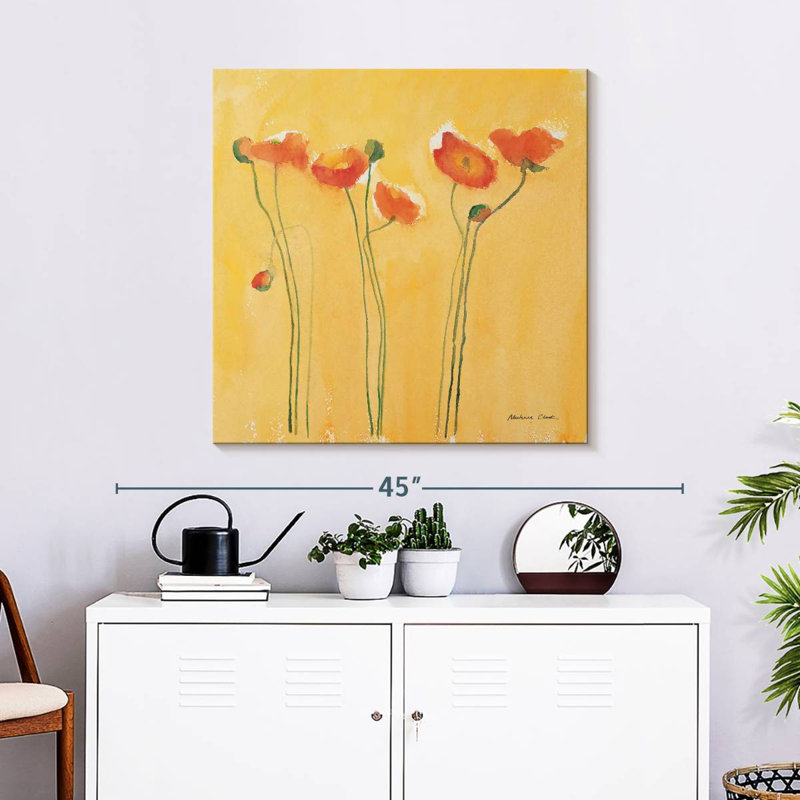Harnek Cadmium Orange Poppies, 30" H x 30" W