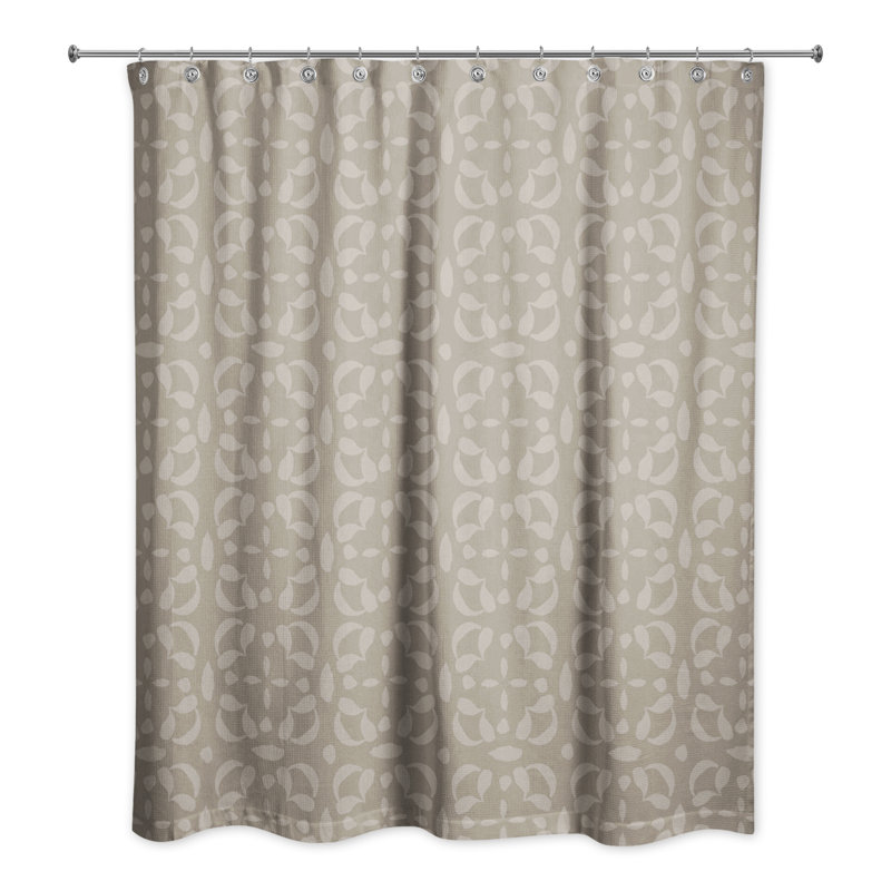  Rideau de douche géométrique simple, Brun