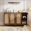 Armoire de rangement 59 "en rotin 59" à 4 portes pour la maison et la cuisine-1336811017