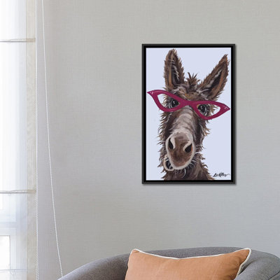 " Donkey With Glasses On Gray "