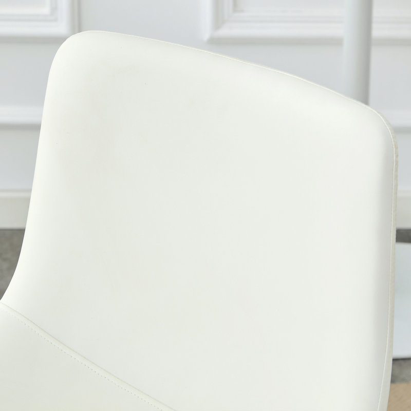 Tabouret de bar en polyuréthane avec pieds en métal, Blanc, Ensemble de 2