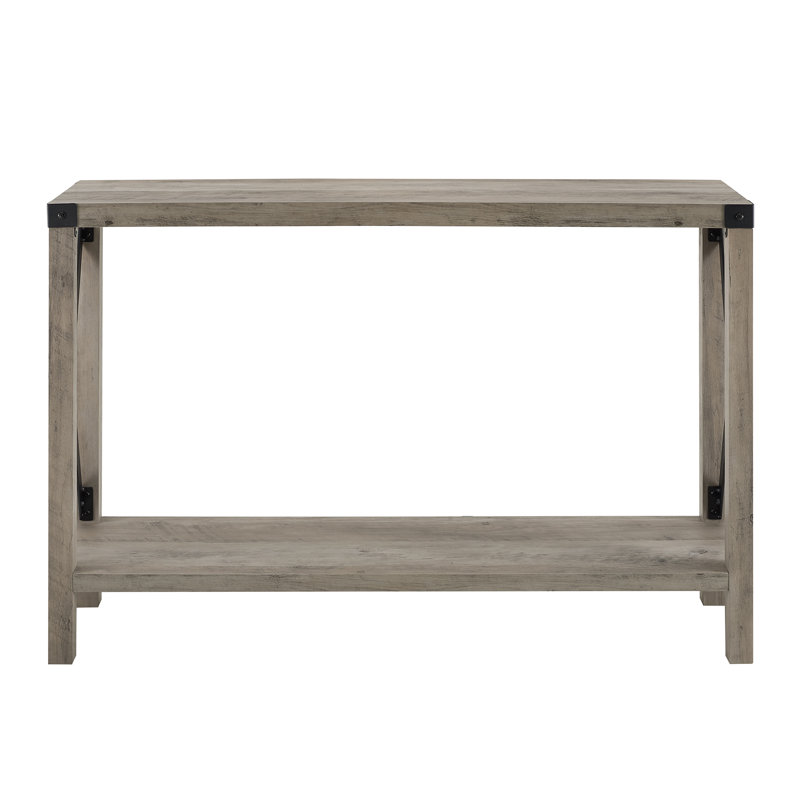 Larenda Entryway Table with Open Shelf Storage, Gray Wash