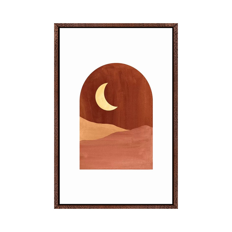 Terracotta Night - Painting on Canvas, 66.04cm H x 45.72cm W x 3.81cm D, Classic Brown Wood Framed
